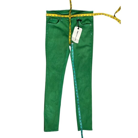 Rag & Bone Bright Green Custom Dye Skinny Jeans Size 30 Bright White Skinny NEW - Picture 13 of 13